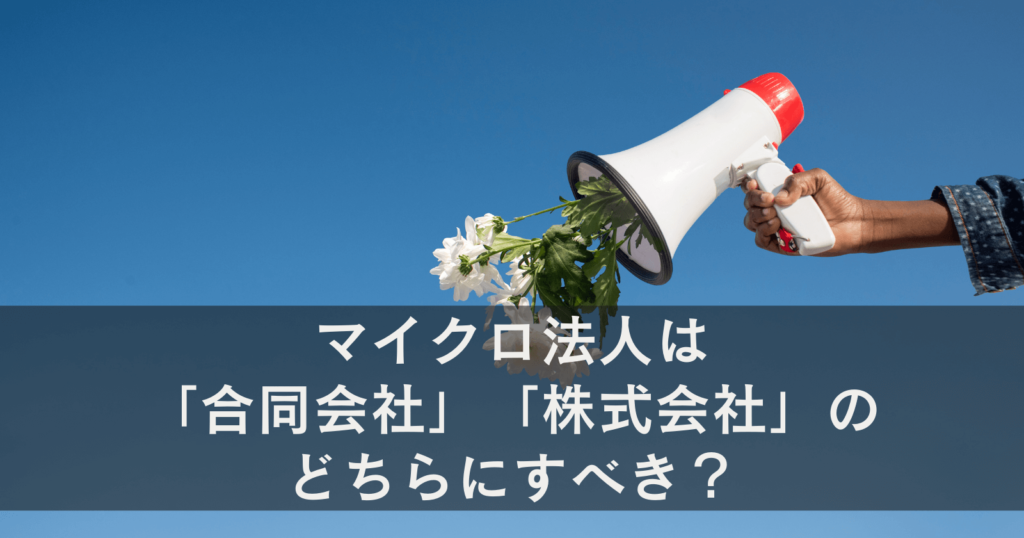 マイクロ法人設立は「合同会社」「株式会社」のどちらにすべきか？
